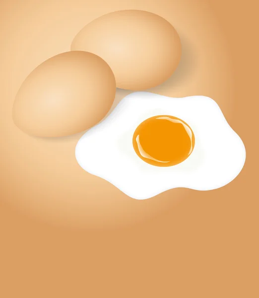 Chicken Eggs with Egg Yolk — Stock Vector