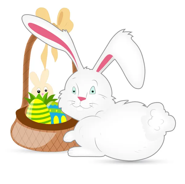 Vector ilustración de conejito de Pascua — Vector de stock