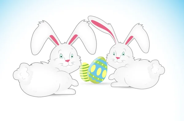 Пасхальный кролик с пасхальными яйцами — стоковый вектор