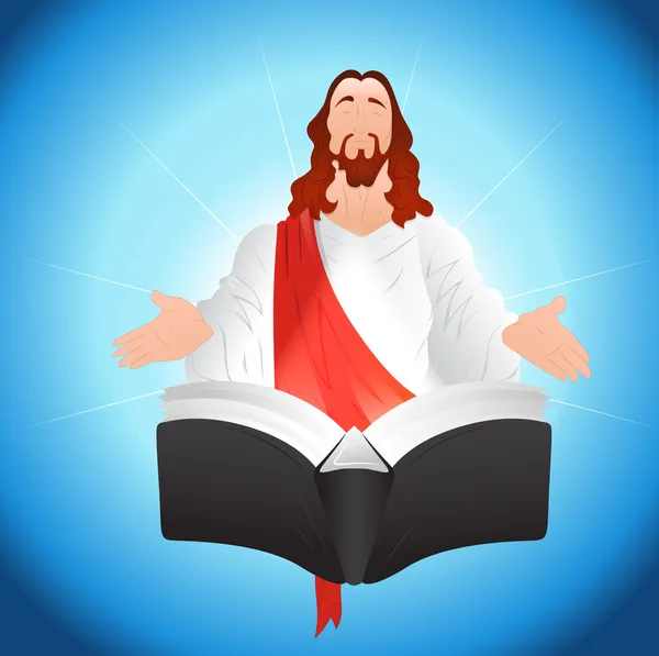 Jesus Christus mit Buch — Stockvektor