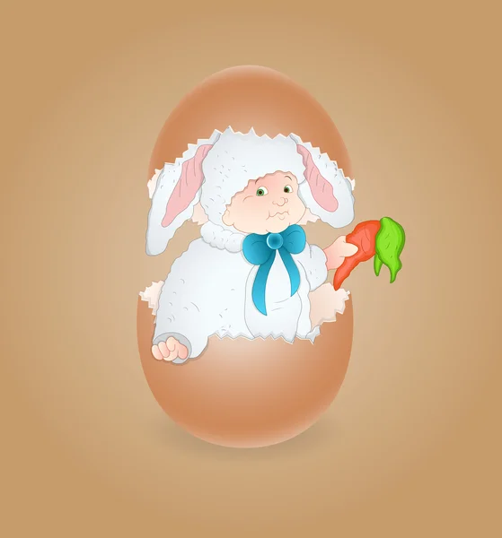 Yumurta içinde şirin bebek — Stok Vektör