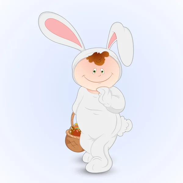 Cute Baby in Bunny Costume — Stock Vector