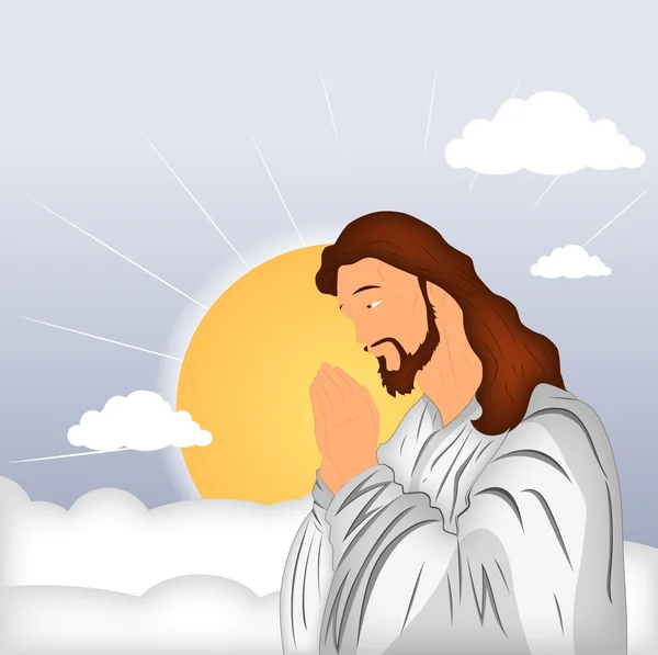 Молясь Иисусу Христу — стоковый вектор