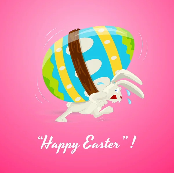 Easter Egg on Bunny — Stock Vector