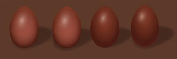 褐色鸡蛋一套 — 图库矢量图片