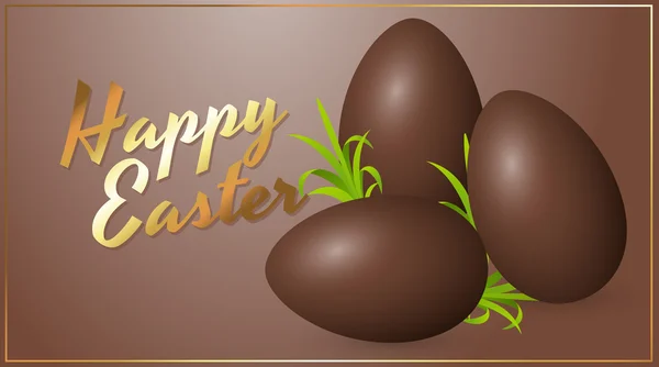 Choklad ägg påsk-kort — Stock vektor
