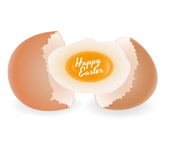 Trasiga ägg skal med äggula — Stock vektor