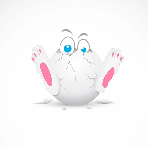 Konzept vom Baby-Huhn im kaputten Ei — Stockvektor