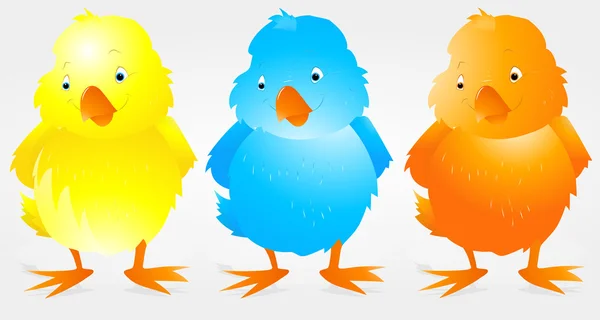 Ensemble de poulet de Pâques dessin animé — Image vectorielle
