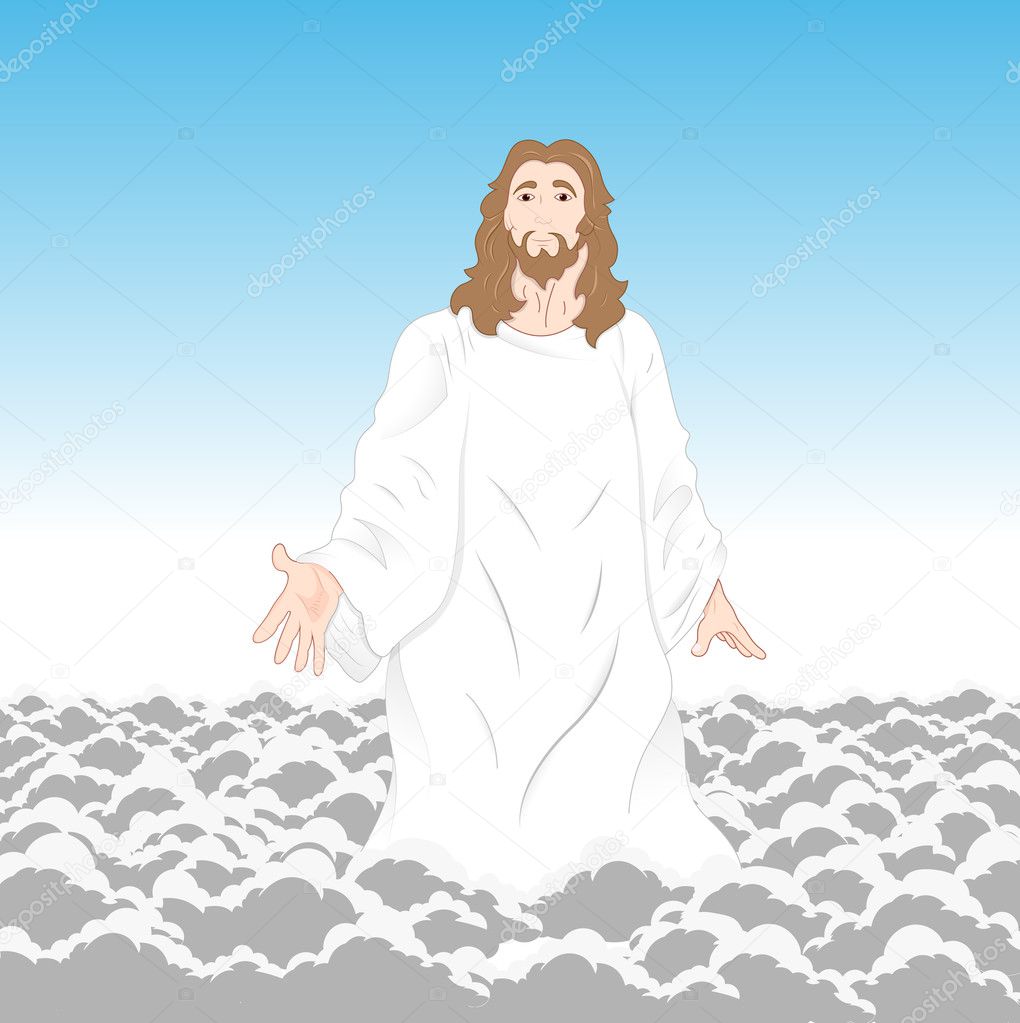 Jesus Christ on Clouds