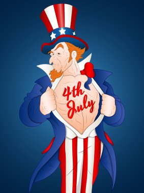 Muscular Uncle Sam clipart