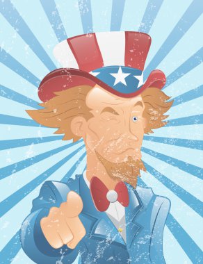 Winking Uncle Sam Vintage Art clipart