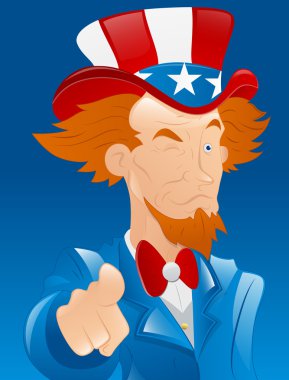 Winking Uncle Sam clipart