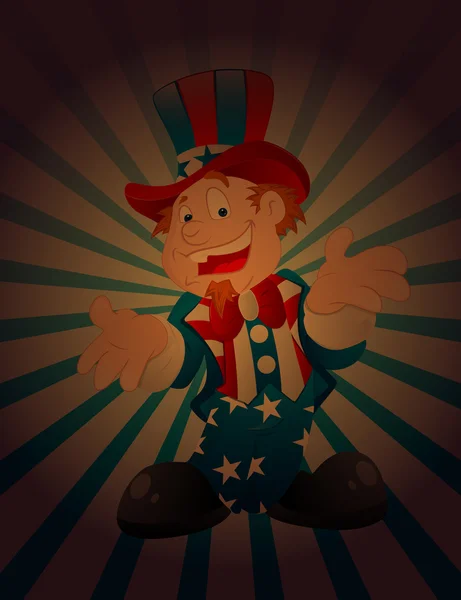 Happy Uncle Sam Vintage Background — Stock Vector