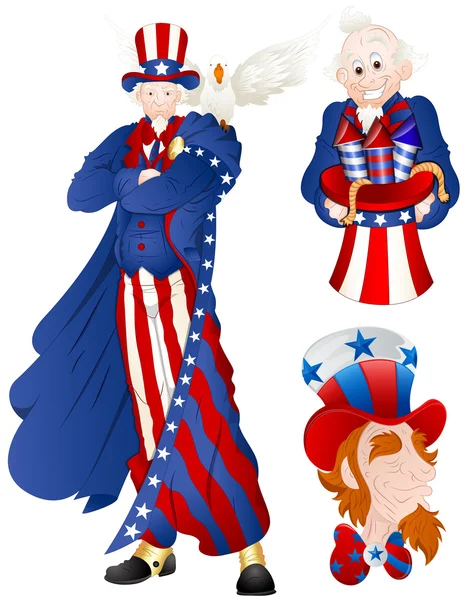 Portrait of Uncle Sam Vector Illustration — Stock Vector