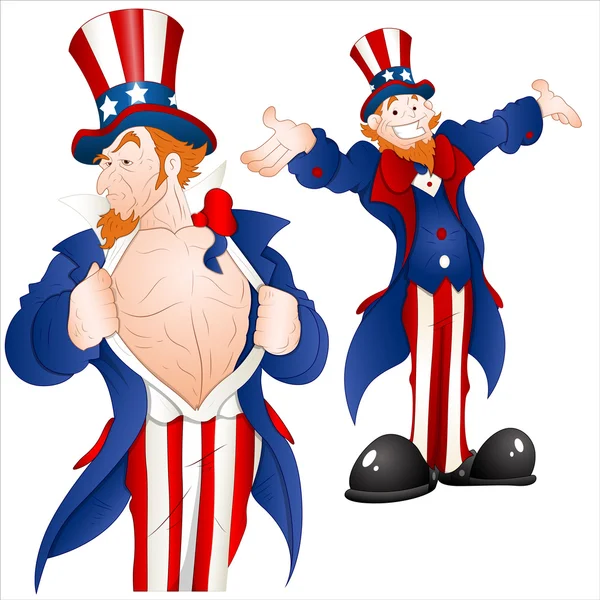 Set of Patriotic Uncle Sam Vector — Stock Vector