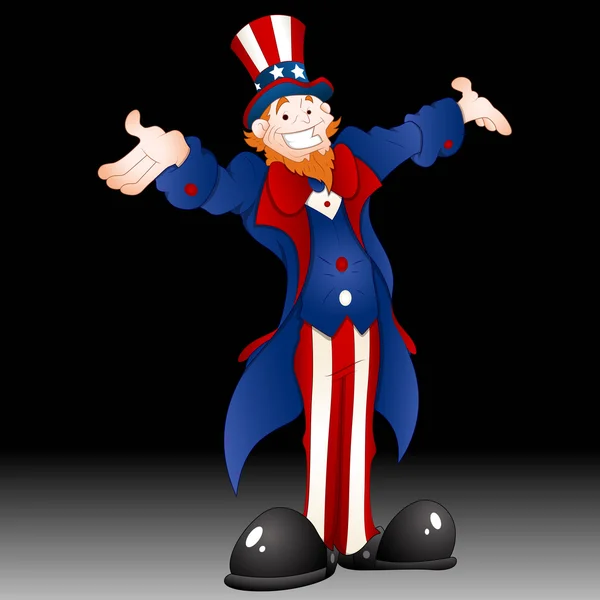 Happy Uncle Sam Vector Illustration — Stock Vector