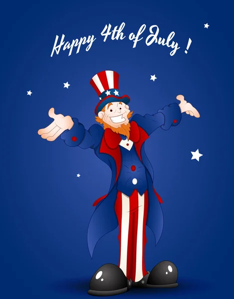 Happy Uncle Sam üdvözlés Card — Stock Vector