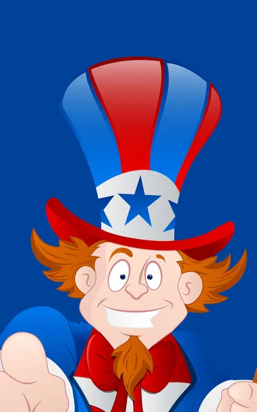 Primo piano di Happy Uncle Sam — Vettoriale Stock
