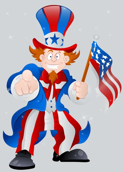 Amerikaanse patriottische uncle sam — Stockvector