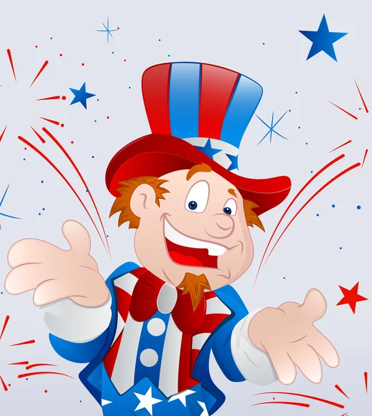 Cheerful Uncle Sam — Stock Vector