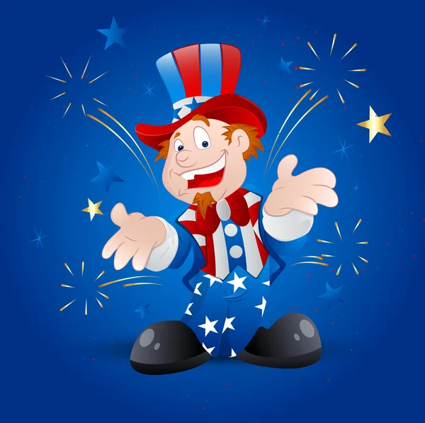 Cheerful Uncle Sam Vector — Stock Vector