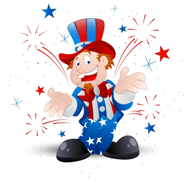 Cheerful Uncle Sam Illustration — Stock Vector