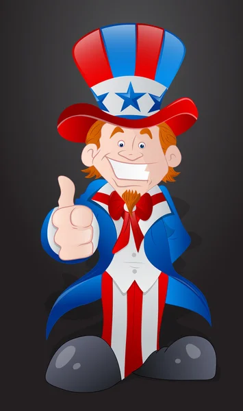 Boldog fiatal Uncle Sam — Stock Vector