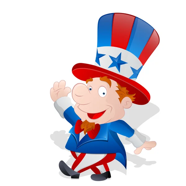 Cute Happy Uncle Sam — Stock Vector