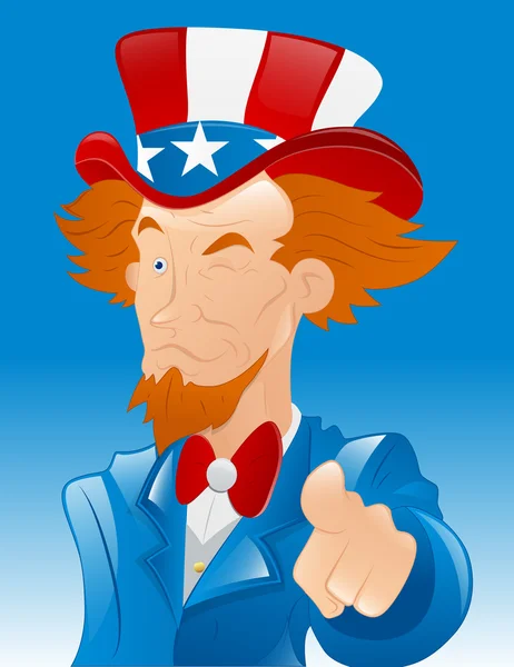 Winking Uncle Sam Vector — Stock Vector