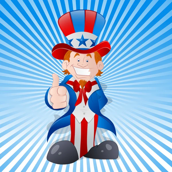 Happy Young Uncle Sam Vector — Stock Vector