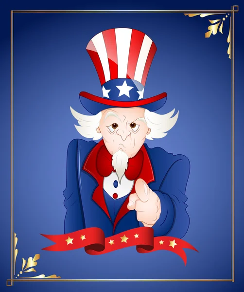 4th of July Uncle Sam Card — Stock Vector