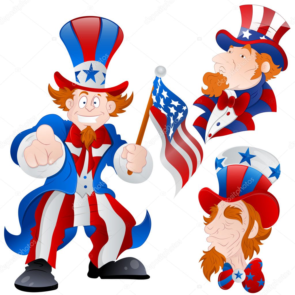 Set of Peaceful Uncle Sam Vector