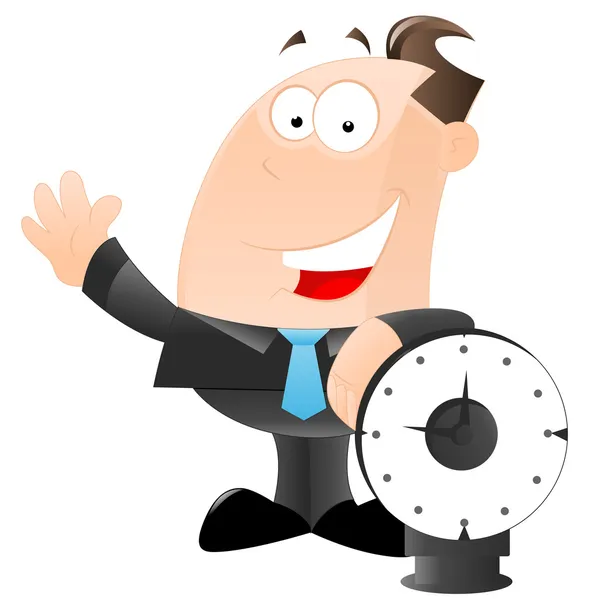 Empresário com vetor de relógio —  Vetores de Stock