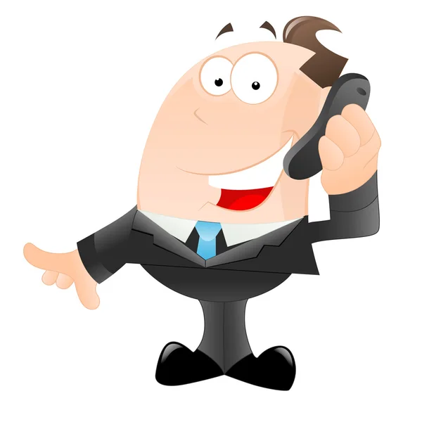 Empresário feliz conversando no telefone —  Vetores de Stock