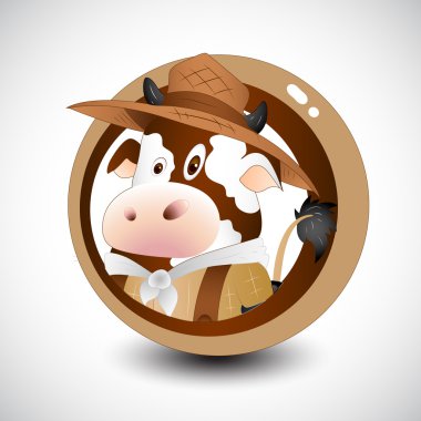 Cartoon Farm Cow clipart