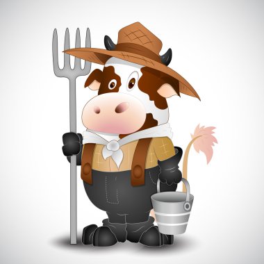 Dairy Cow Milkman Vector clipart