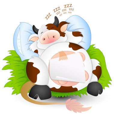 Baby Cow Sleeping clipart