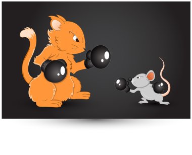 Mouse Fighting Vector clipart