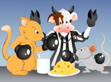 Mouse Fighting clipart