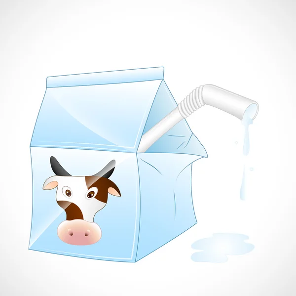 Paquete de leche de vaca lechera — Vector de stock
