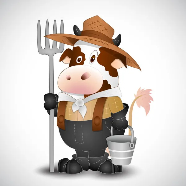 Vector lechero de vaca lechera — Vector de stock