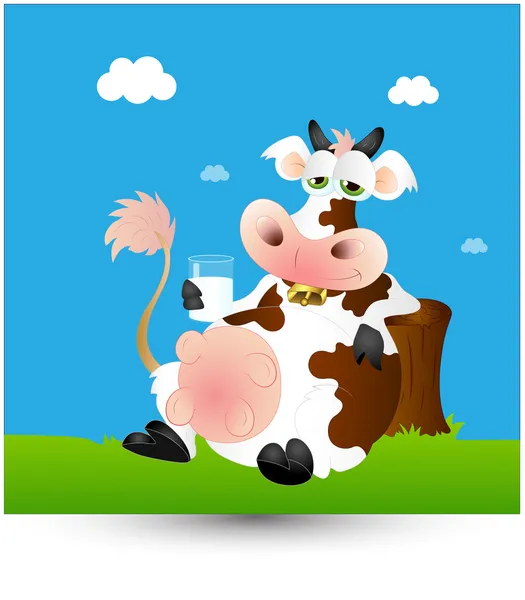 Leite de vaca leiteira — Vetor de Stock