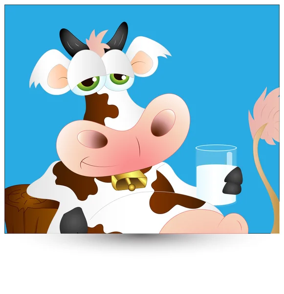 Vicces tejelő tehén vektor — Stock Vector