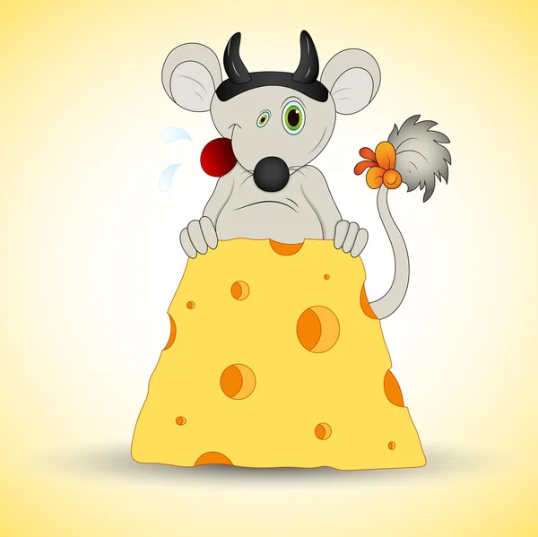 チーズ入りマウス — ストックベクタ