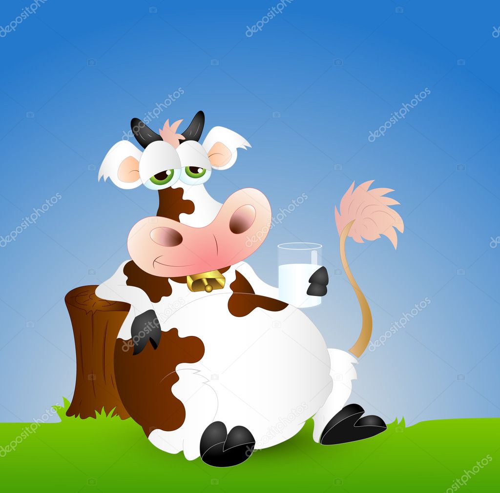 funny cow cartoon milk