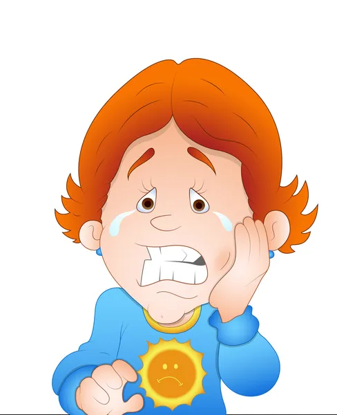 Enfant avec douleur dentaire — Image vectorielle
