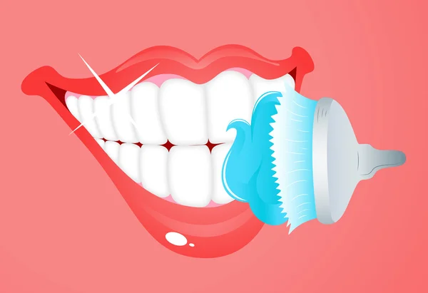Brushing Teeth Clipart — Stock Vector