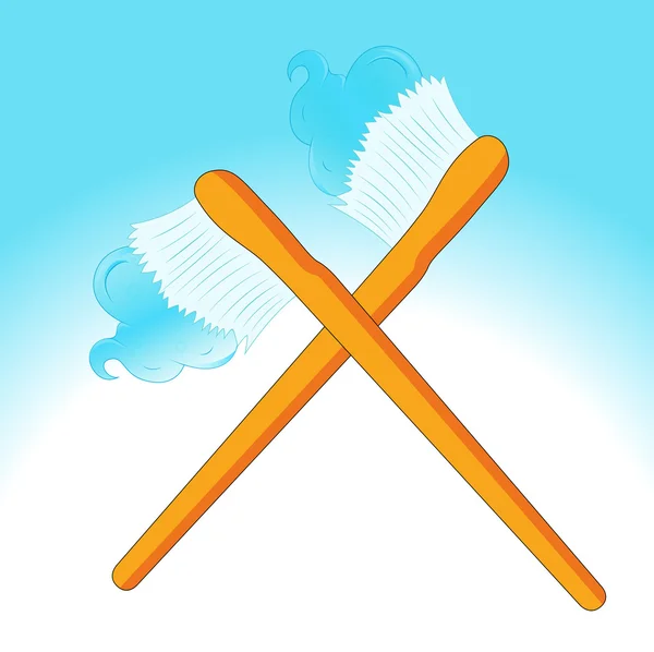 Cruz Vector escova de dentes — Vetor de Stock