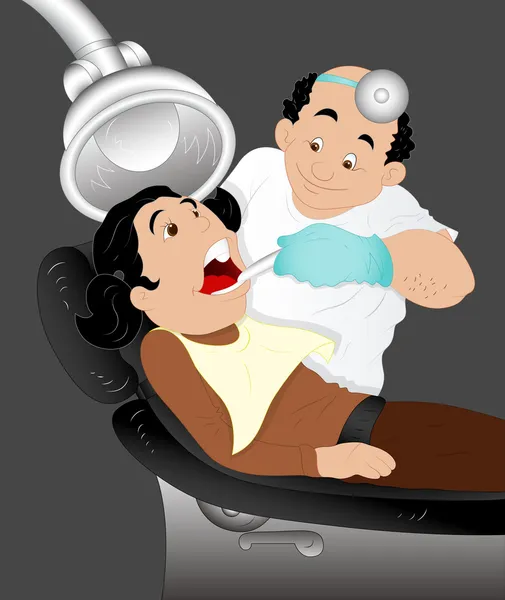 Dentiste avec patient — Image vectorielle